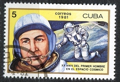 Cuba 1981 Scott 2402 Sello * Astronauta Astronaute Aniv. 1º Hombre en el Espacio Aleksei A. Leonov 5c Mi.2551 Yvert.2259 